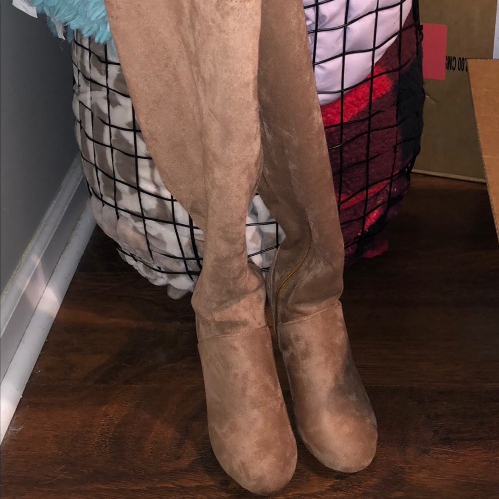 Over-the-knee boots soft microsuede